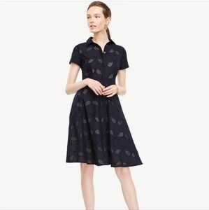 Ann Taylor eyelet tennis racquet pattern dress size 4 Excellent condition Navy